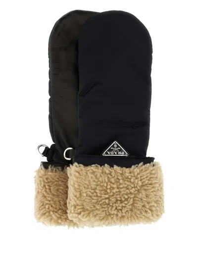 PRADA LOGO MITTENS