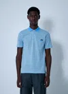 Prada Light Blue Striped Polo Shirt In Blue