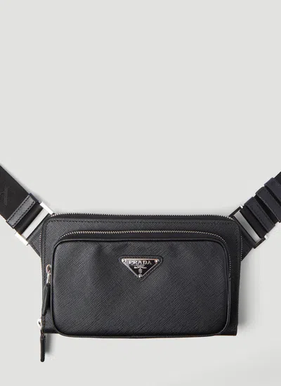Prada Logo Motif Woven Beltbag
