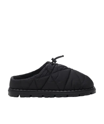 Prada Logo Muller Shoes In Black