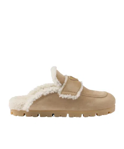 PRADA PRADA ALMOND-TOE SLIP-ON MULES