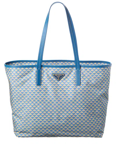 Prada Light Blue Bag In Printed Re-nylon In Multi