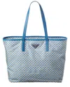 Prada Light Blue Bag In Printed Re-nylon In Blue