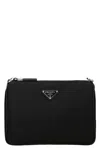 Prada Shoulder Bag In Re-nylon With External Pocket