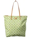 Prada Logo Nylon Tote In Blue