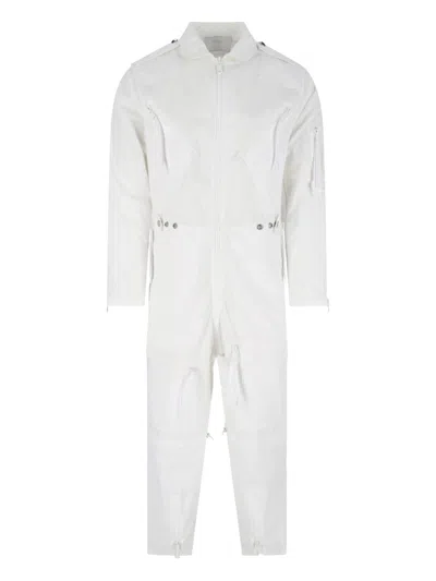 Prada Logo One-piece Jumpsuit In White