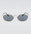 Prada Oval Sunglasses In Black