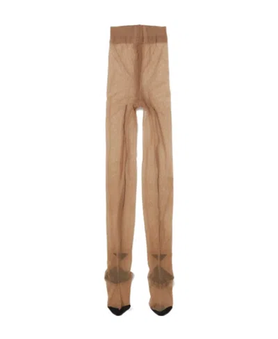 Prada Logo Panty Hose In Nude
