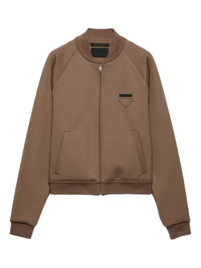 PRADA LOGO-PATCH BOMBER JACKET