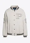 Prada Sliced Decorative Wool Casual Jacket In White