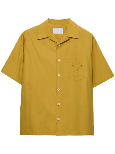 PRADA LOGO-PATCH BOWLING SHIRT