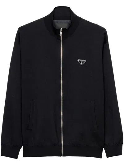 PRADA LOGO PATCH CARDIGAN