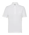 Prada Triangle-logo Cotton Polo Shirt In White