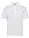 Prada Triangle-logo Cotton Polo Shirt In White