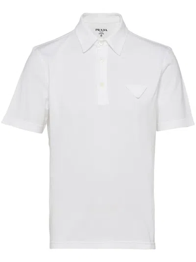 PRADA LOGO-PATCH COTTON POLO SHIRT