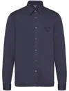 Prada Cotton Shirt In Blue