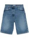 Prada Blue Bermuda Shorts In Washed Denim Women In Blue