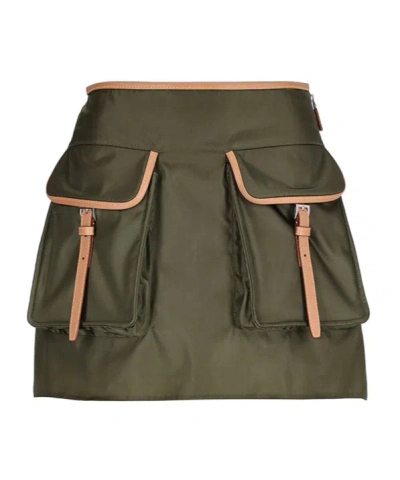 PRADA PRADA LOGO PATCH POCKET-DETAILED MINI SKIRT