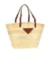 Prada Woven Fabric And Leather Tote Bag In Nude