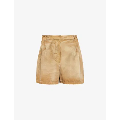 Prada Canvas Shorts In Neutral