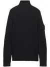Prada High-neck Ribbed Wool Sweater In Schwarz