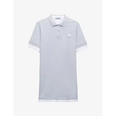 Prada Women's Pique And Jersey Dress In Blue
