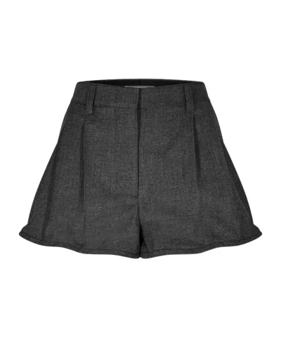 Prada Logo Patch Shorts In Black