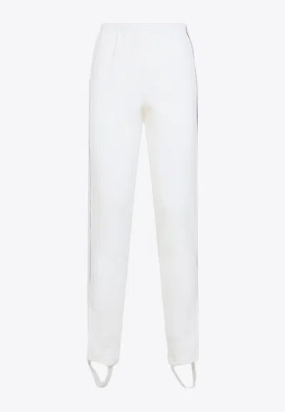 Prada Logo Patch Stirrup Pants In White