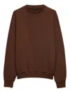 Prada Cotton Fleece Sweatshirt In Brown