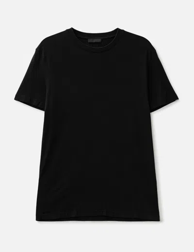 Prada Logo Patch T-shirt In Black