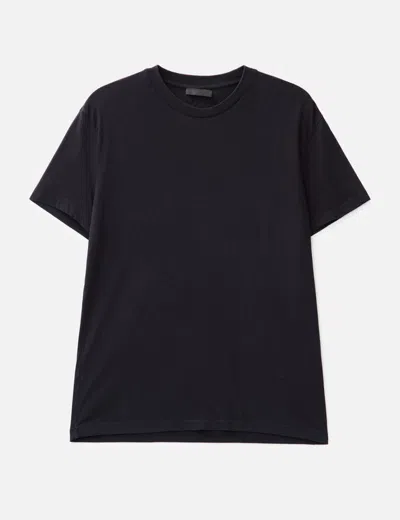 Prada Logo Patch T-shirt In Black