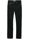Prada Logo-patch Tapered Jeans In 黑色