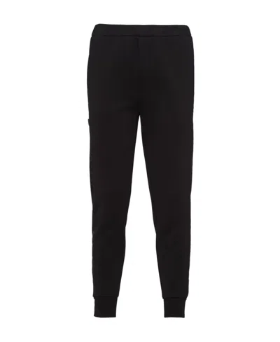 Prada Logo-patch Tapered-leg Track Pants In Black