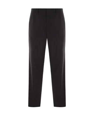 Prada Logo-patch Wide-leg Trousers In Black