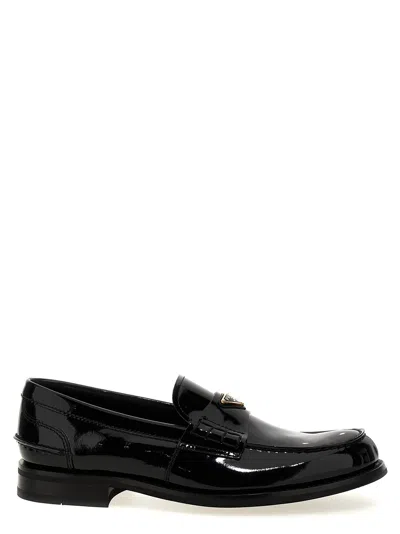 Prada Logo Patent Leather Loafer Loafers Black
