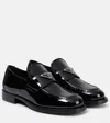 Prada Logo Patent Leather Loafers In Nero