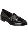 Prada Patent Finish Loafers With Logo Plaque In Black