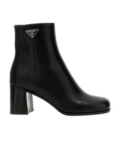 PRADA PRADA LOGO-PLAQUE ANKLE BOOTS