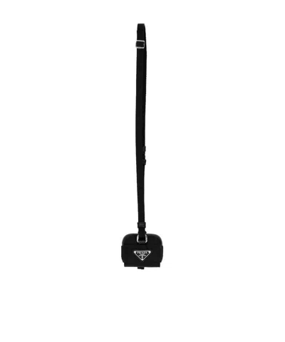 Prada Logo-plaque Airpods Pro Case In Black