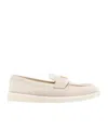 Prada Logo Plaque Apron Toe Loafers In Yellow