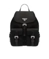 Prada Womens Black Logo-plaque Recycled-polyamide Backpack In Black