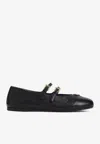 Prada Women Nappa Leather Ballerinas In Black