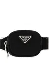 Prada Logo-plaque Belt Bag In Black