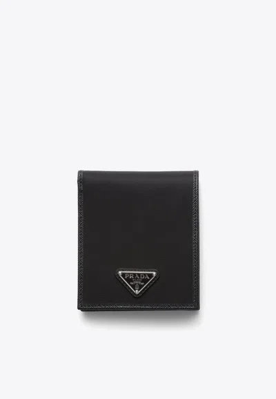 PRADA LOGO PLAQUE BI-FOLD RE-NYLON WALLET