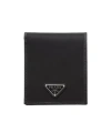 Prada Logo-plaque Bi-fold Wallet In Black