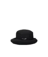 Prada Logo-plaque Bucket Hat In Black