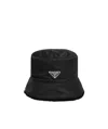 Prada Logo-plaque Bucket Hat In Black