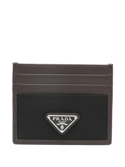Prada Logo-plaque Card Holder In Black