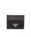 Prada Logo-plaque Card Holder In Black