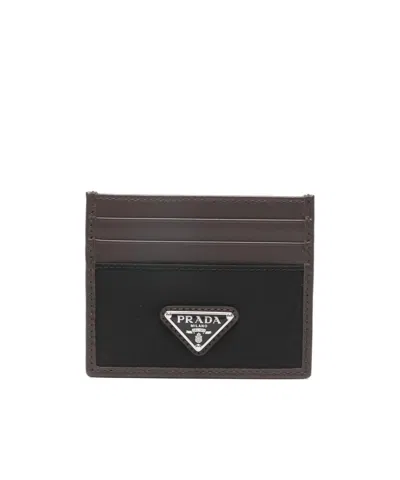 Prada Logo-plaque Card Holder In Black